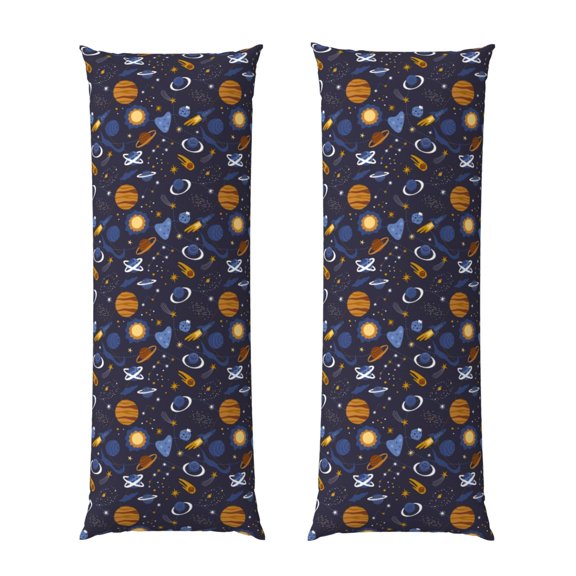 Bixox Galaxy Print Body Pillow Cover with Zipper Closure, Cozy Fuzzy Fleece Body Pillow Case Cover 20 x 54 Inches,Long Body Pillow Pillowcase
