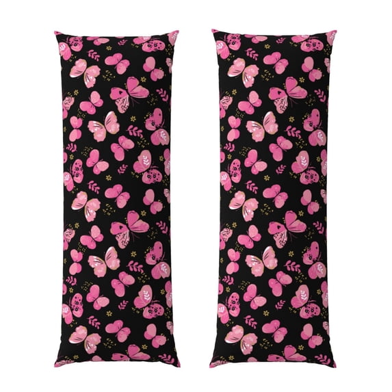 Bixox Girl Butterfly Print Body Pillow Cover with Zipper Closure, Cozy Fuzzy Fleece Body Pillow Case Cover 20 x 54 Inches,Long Body Pillow Pillowcase