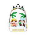 thumbnail image 1 of Bixox Gnomes Summer Beach1 Printing Canvas Backpack Lightweight Casual Travel Backpack School Backpack Fits 15.6 Inch Notebook, 1 of 1
