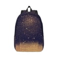 thumbnail image 1 of Bixox Gold Black Glitter Printing Canvas Backpack Lightweight Casual Travel Backpack School Backpack Fits 15.6 Inch Notebook, 1 of 1