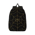 thumbnail image 1 of Bixox Golden Spider Web Printing Canvas Backpack Lightweight Casual Travel Backpack School Backpack Fits 15.6 Inch Notebook, 1 of 5