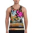 thumbnail image 1 of Bixox Graffiti Lamp Urban Scene Pattern Men's Gym Tank Tops Workout Sleeveless T-Shirts Athletic Muscle Tank Training Bodybuilding Shirts,S-4XL, 1 of 7