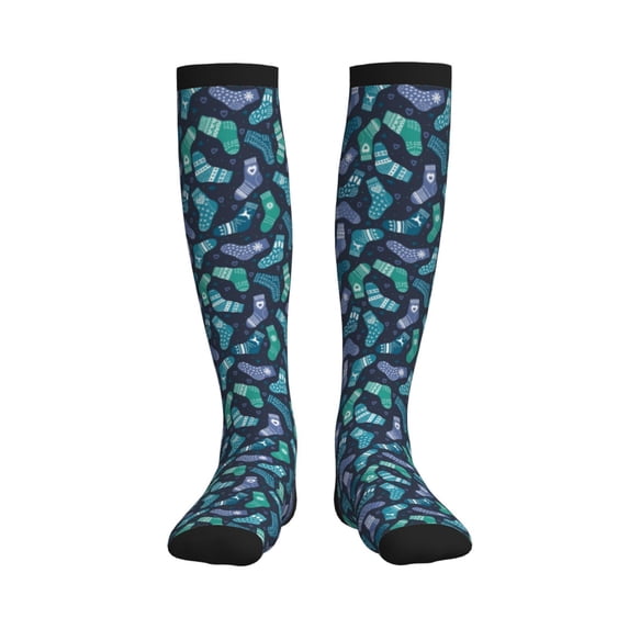 Bixox Green Christmas Print Socks Print Compression Socks,Compression Socks Women & Men Circulation for Medical,Running,Athletic