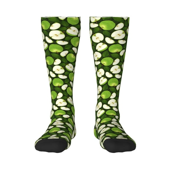Bixox Green Fruit Patterned Men's and Women's Knee Socks High Socks Outdoor Sports Socks