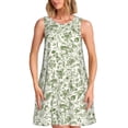 thumbnail image 1 of Bixox Green Rabbit Print Women's Sleeveless A-Line Dress with Pockets, Casual Knee-Length Tank Dress for Summer-Medium, 1 of 7