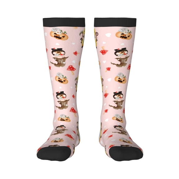 Bixox Halloween Gnomes Patterned Men's and Women's Knee Socks High Socks Outdoor Sports Socks