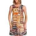 thumbnail image 1 of Bixox Hand Drawn Vintage Coffee Print Women's Sleeveless A-Line Dress with Pockets, Casual Knee-Length Tank Dress for Summer-Small, 1 of 7