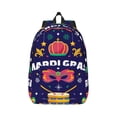 thumbnail image 1 of Bixox Happy Mardi Gras Printing Canvas Backpack Lightweight Casual Travel Backpack School Backpack Fits 15.6 Inch Notebook, 1 of 5