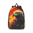 thumbnail image 1 of Bixox Hawaiian Style Bald Eagle Printing Canvas Backpack Lightweight Casual Travel Backpack School Backpack Fits 15.6 Inch Notebook, 1 of 5