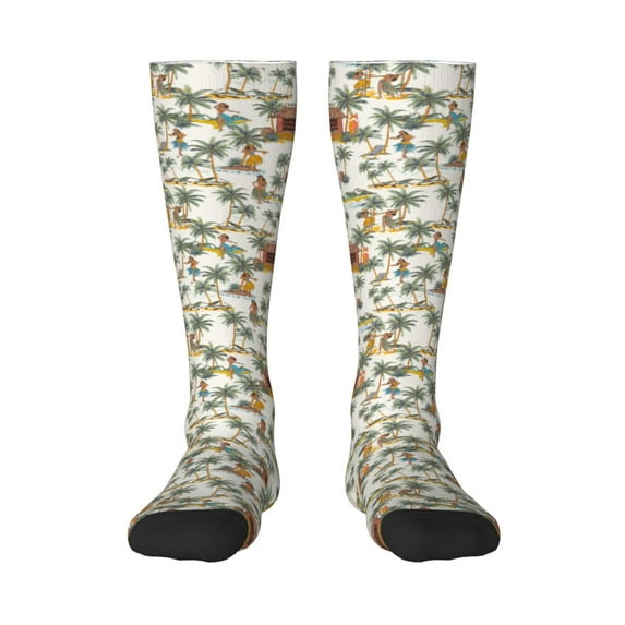 Bixox Hawaiian Style Patterned Men's and Women's Knee Socks High Socks Outdoor Sports Socks
