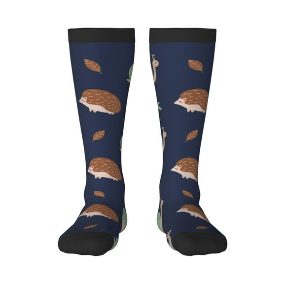 Bixox Hedgehog And Snail Patterned Men's and Women's Knee Socks High Socks Outdoor Sports Socks