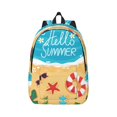 thumbnail image 1 of Bixox Hello Summer1 Printing Canvas Backpack Lightweight Casual Travel Backpack School Backpack Fits 15.6 Inch Notebook, 1 of 5