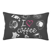 Bixox I Love Coffee Printed Pillow Protector,Super Soft Ideal for Home,Guests,Rentals - 14"x20"