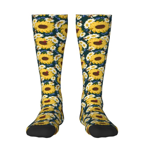 Bixox Insects Of Flowers Patterned Men's and Women's Knee Socks High Socks Outdoor Sports Socks