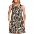thumbnail image 1 of Bixox Leopard And Zebra1 Print Women's Sleeveless A-Line Dress with Pockets, Casual Knee-Length Tank Dress for Summer-XX-Large, 1 of 7