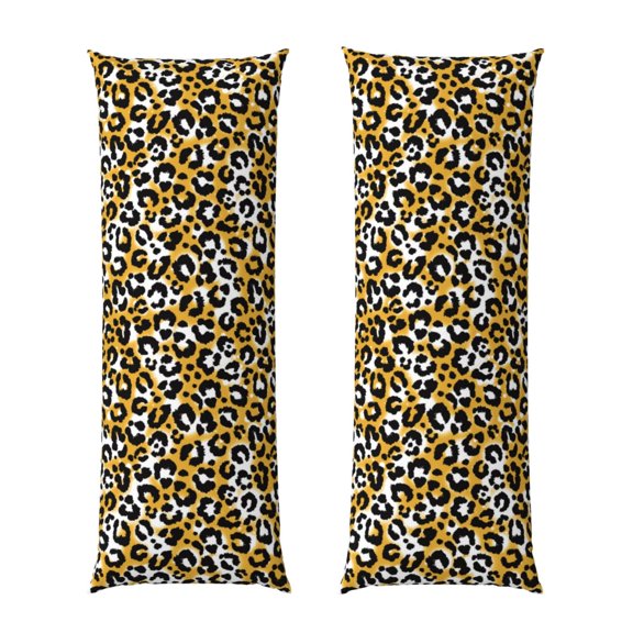 Bixox Leopard Print Body Pillow Cover with Zipper Closure, Cozy Fuzzy Fleece Body Pillow Case Cover 20 x 54 Inches,Long Body Pillow Pillowcase