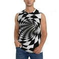 thumbnail image 1 of Bixox Men's 3D Vortex Illusion Printed Shirt Sleeveless Fitness Tank Top-X-Large, 1 of 7