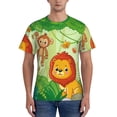 thumbnail image 1 of Bixox Men's African Animals in the Jungle Printed Short Sleeve Skinny Athletic T-Shirt, 1 of 6