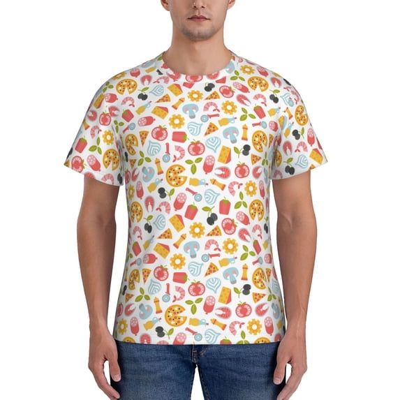 Bixox Men's Afternoon Tea Printed Short Sleeve Skinny Athletic T-Shirt