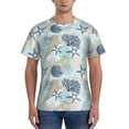 thumbnail image 1 of Bixox Men's Algae Corals and Seashells Printed Short Sleeve Skinny Athletic T-Shirt, 1 of 6