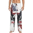 thumbnail image 1 of Bixox Men's American Flag Eagle Art Patterned Pajama Pants with Pockets Lounge Clothes for Home, 1 of 5