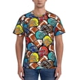 thumbnail image 1 of Bixox Men's American Football Printed Short Sleeve Skinny Athletic T-Shirt, 1 of 6