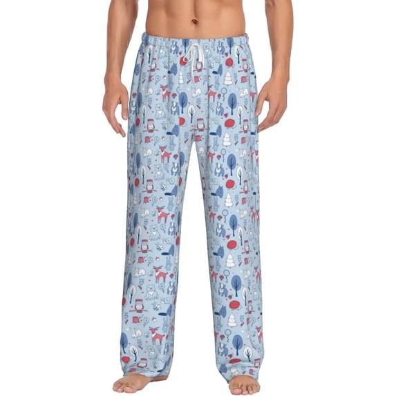 Bixox Men's Animal Patterned Pajama Pants with Pockets Lounge Clothes for Home