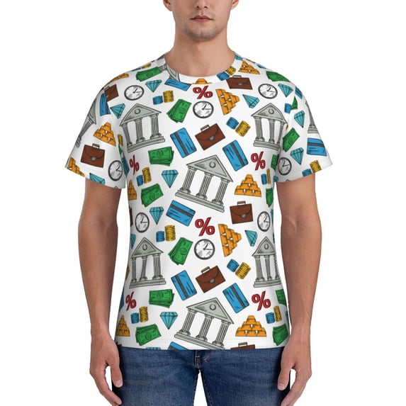 Bixox Men's Art Of Livings Printed Short Sleeve Skinny Athletic T-Shirt
