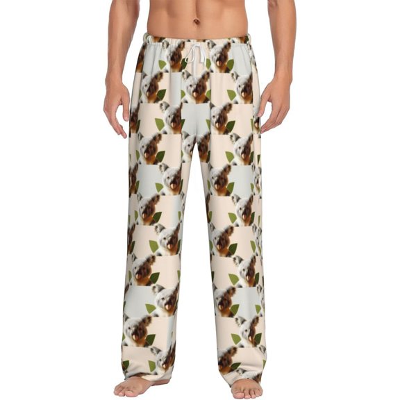 Bixox Men's Art cute koala Patterned Pajama Pants with Pockets Lounge Clothes for Home