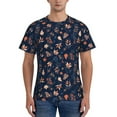 thumbnail image 1 of Bixox Men's Autumn Leaves With Blue Printed Short Sleeve Skinny Athletic T-Shirt, 1 of 6