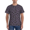 thumbnail image 1 of Bixox Men's Bat Purple Printed Short Sleeve Skinny Athletic T-Shirt, 1 of 6
