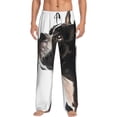 thumbnail image 1 of Bixox Men's Black And White Boston Terrier Patterned Pajama Pants with Pockets Lounge Clothes for Home, 1 of 5