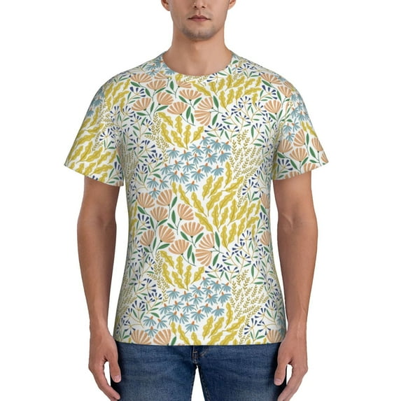 Bixox Men's Boho Printed Short Sleeve Skinny Athletic T-Shirt