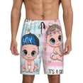 thumbnail image 1 of Bixox Men's Boy Girl printed lightweight casual shorts, soft sleep shorts with pockets., 1 of 7