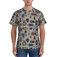 thumbnail image 1 of Bixox Men's Bright Insects Printed Short Sleeve Skinny Athletic T-Shirt, 1 of 6