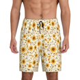 Bixox Men's Brown Leaf Sunflower printed lightweight casual shorts