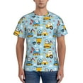 thumbnail image 1 of Bixox Men's Building Truck Printed Short Sleeve Skinny Athletic T-Shirt, 1 of 6