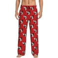 thumbnail image 1 of Bixox Men's Bulldog Red Patterned Pajama Pants with Pockets Lounge Clothes for Home, 1 of 5