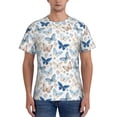thumbnail image 1 of Bixox Men's Butterfly Printed Short Sleeve Skinny Athletic T-Shirt, 1 of 6