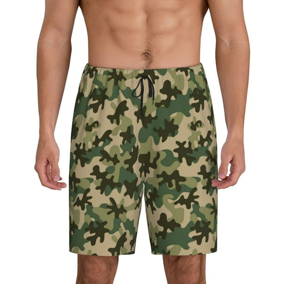 Bixox Men's Camouflag printed lightweight casual shorts, soft sleep shorts with pockets.