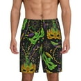 thumbnail image 1 of Bixox Men's Carnival Mardi Gras3 printed lightweight casual shorts, soft sleep shorts with pockets., 1 of 7