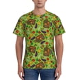thumbnail image 1 of Bixox Men's Carrot Eggplant Printed Short Sleeve Skinny Athletic T-Shirt, 1 of 6
