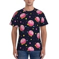 thumbnail image 1 of Bixox Men's Cartoon Donut Planets Printed Short Sleeve Skinny Athletic T-Shirt, 1 of 6
