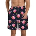 thumbnail image 1 of Bixox Men's Cartoon Donut Planets printing Casual Classic Fit Short Summer Beach Shorts, 1 of 6