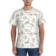 thumbnail image 1 of Bixox Men's Cartoon House Printed Short Sleeve Skinny Athletic T-Shirt, 1 of 6