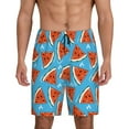 thumbnail image 1 of Bixox Men's Cartoon Watermelon printed lightweight casual shorts, soft sleep shorts with pockets., 1 of 5