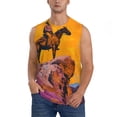 thumbnail image 1 of Bixox Men's Cliff Western Cowboy Printed Shirt Sleeveless Fitness Tank Top-3X-Large, 1 of 5