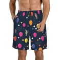 thumbnail image 1 of Bixox Men's Colored Balloons printing Casual Classic Fit Short Summer Beach Shorts, 1 of 6