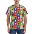 thumbnail image 1 of Bixox Men's Colorful Bulldog Printed Short Sleeve Skinny Athletic T-Shirt, 1 of 6