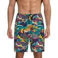 thumbnail image 1 of Bixox Men's Colorful Carp Streamer printed lightweight casual shorts, soft sleep shorts with pockets., 1 of 5